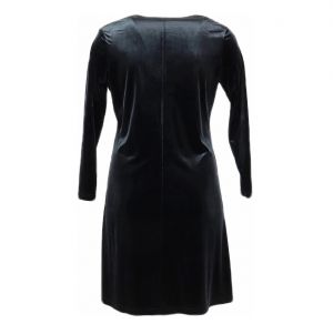 Черна еластична кадифена рокля