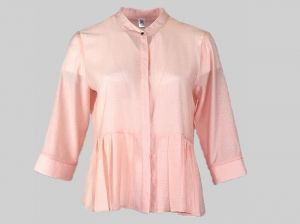 Розова блуза с плисе от вискоза