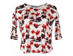 L-XL Мека еластична блуза на цветя