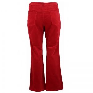 Червен памучен кадифен панталон тип дънки