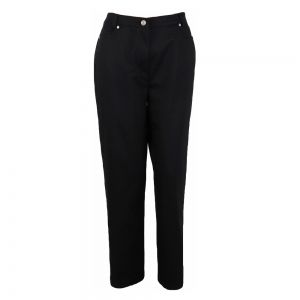 Черен памучен еластичен панталон тип "дънки"
