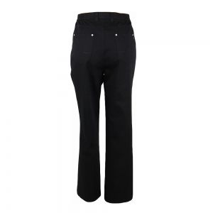 Черен памучен еластичен панталон тип "дънки"