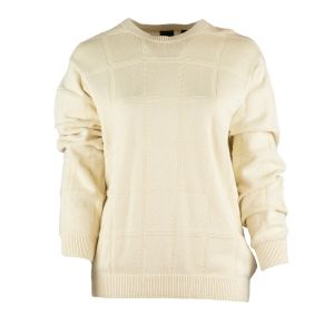 Кремав памучен пуловер