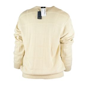 Кремав памучен пуловер