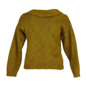 L-XL Красив жълтозелен пуловер от мохер