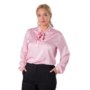 Розова елегантна блуза от сатен