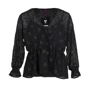 Черна блуза-туника с блестящи звезди