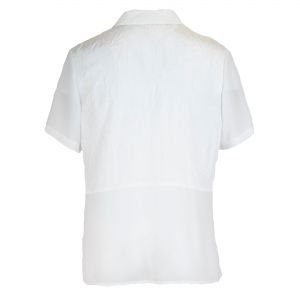 Бяла риза от сатен и шифон