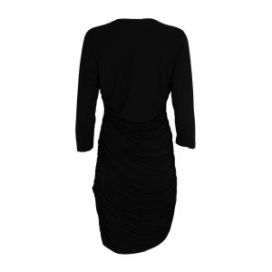 Черна памучна трикотажна рокля с интересен дизайн