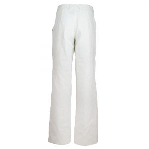 Бял памучен панталон с бродерии