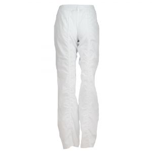 Бял памучен панталон с интересен дизайн